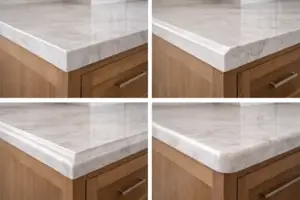 פרופיל השפה (Edge Profile) משנה את מראה המשטח לחלוטין. מדריך מלא ל-8 סוגי שפות: מחירים, עמידות והתאמה לסגנון.