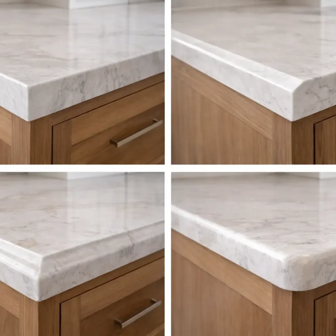 פרופיל השפה (Edge Profile) משנה את מראה המשטח לחלוטין. מדריך מלא ל-8 סוגי שפות: מחירים, עמידות והתאמה לסגנון.